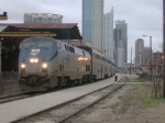 AMTX 174  28Jan2010  Train 22 (Texas Eagle) NB at Station Ready to Depart